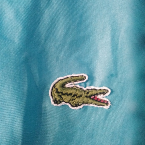 Y2K Izod Lacoste 1/4 Zip Pullover Teal Hooded Windbreaker Jacket Large - Picture 4 of 8
